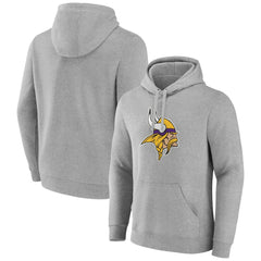 Minnesota Vikings Primary Team Logo Fitted Pullover Hoodie - Heather Gray - NFL