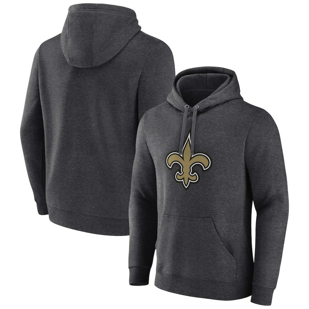 New Orleans Saints Primary Team Logo Fitted Pullover Hoodie - Charcoal - NFL