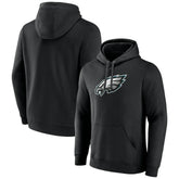 Philadelphia Eagles Primary Team Logo Fitted Pullover Hoodie - Black - NFL