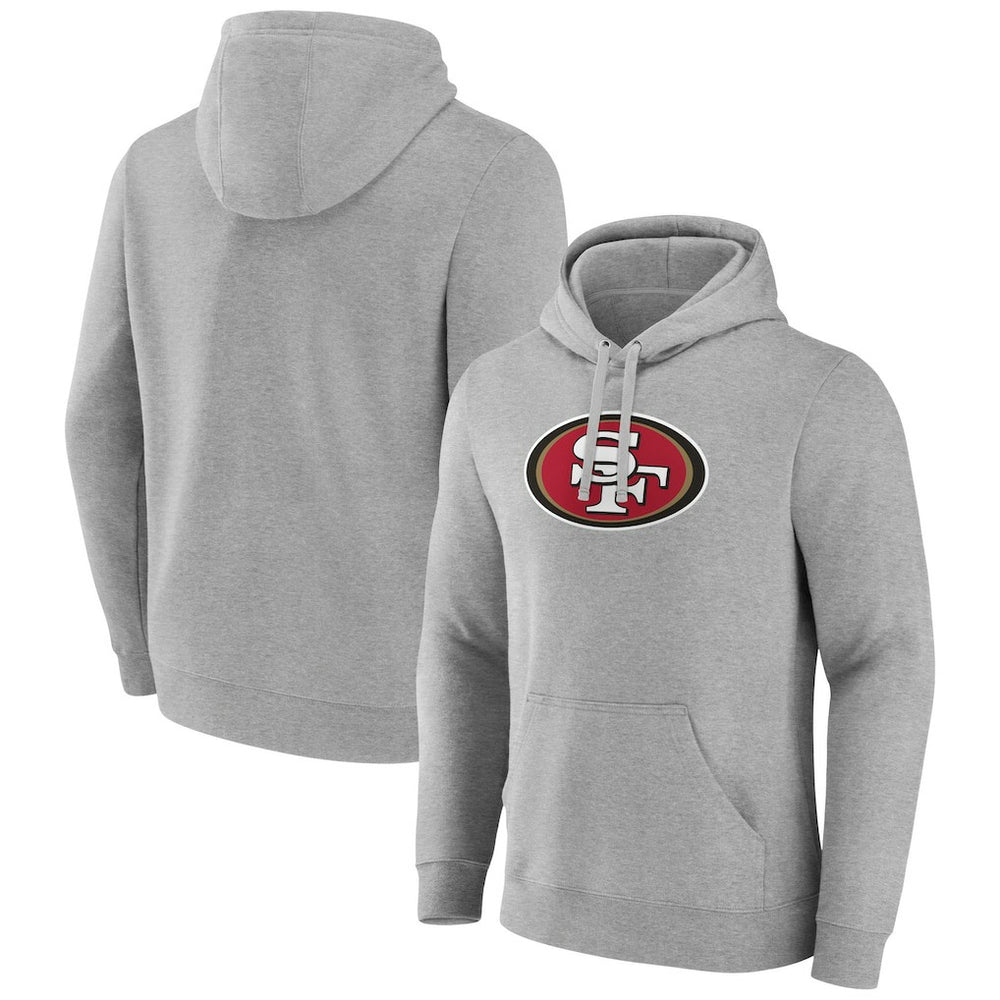 San Francisco 49ers Primary Team Logo Fitted Pullover Hoodie - Heather Gray - NFL
