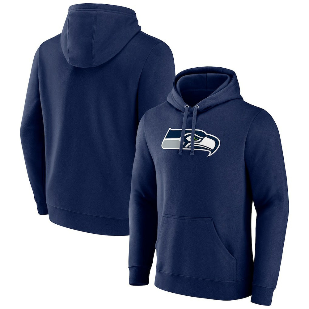 Seattle Seahawks Primary Team Logo Fitted Pullover Hoodie - College Navy - NFL