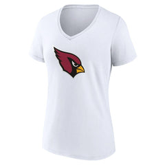 Arizona Cardinals Women's Primary Logo V-Neck T-Shirt - White - NFL
