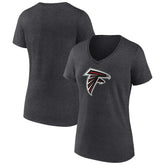 Atlanta Falcons Women's Primary Team Logo V-Neck T-Shirt - Charcoal - NFL