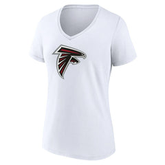 Atlanta Falcons Women's Primary Team Logo V-Neck T-Shirt - White - NFL