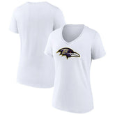 Baltimore Ravens Women's Primary Team Logo V-Neck T-Shirt - White - NFL