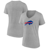 Buffalo Bills Women's Primary Team Logo V-Neck T-Shirt - Heather Gray - NFL