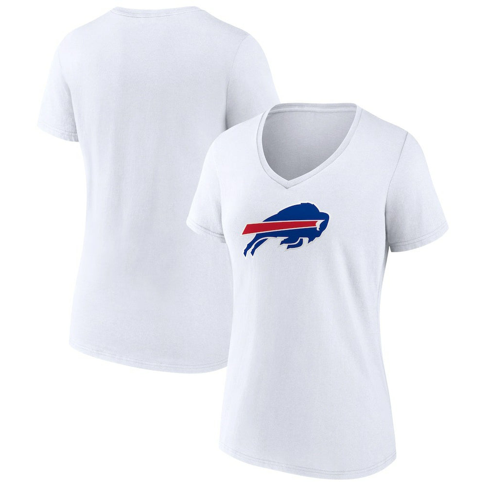 Buffalo Bills Women's Primary Team Logo V-Neck T-Shirt - White - NFL