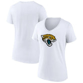 Jacksonville Jaguars Women's Primary Team Logo V-Neck T-Shirt - White - NFL