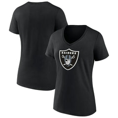 Las Vegas Raiders Women's Primary Team Logo V-Neck T-Shirt - Black - NFL