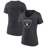 Las Vegas Raiders Women's Primary Team Logo V-Neck T-Shirt - Charcoal - NFL
