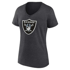 Las Vegas Raiders Women's Primary Team Logo V-Neck T-Shirt - Charcoal - NFL