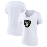 Las Vegas Raiders Women's Primary Team Logo V-Neck T-Shirt - White - NFL