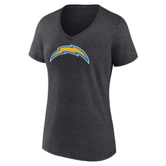 Los Angeles Chargers Women's Primary Team Logo V-Neck T-Shirt - Charcoal - NFL