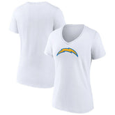 Los Angeles Chargers Women's Primary Team Logo V-Neck T-Shirt - White - NFL