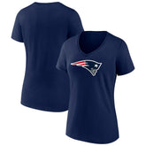 New England Patriots Women's Primary Team Logo V-Neck T-Shirt - Navy - NFL