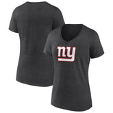 New York Giants Women's Primary Team Logo V-Neck T-Shirt - Charcoal - NFL