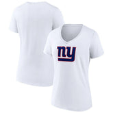 New York Giants Women's Primary Team Logo V-Neck T-Shirt - White - NFL