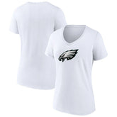 Philadelphia Eagles Women's Primary Team Logo V-Neck T-Shirt - White - NFL