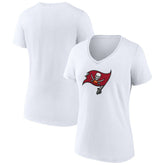Tampa Bay Buccaneers Women's Primary Team Logo V-Neck T-Shirt - White - NFL