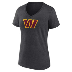 Washington Commanders Women's Primary Team Logo V-Neck T-Shirt - Charcoal - NFL