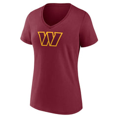 Washington Commanders Women's Primary Team Logo V-Neck T-Shirt - Burgundy - NFL