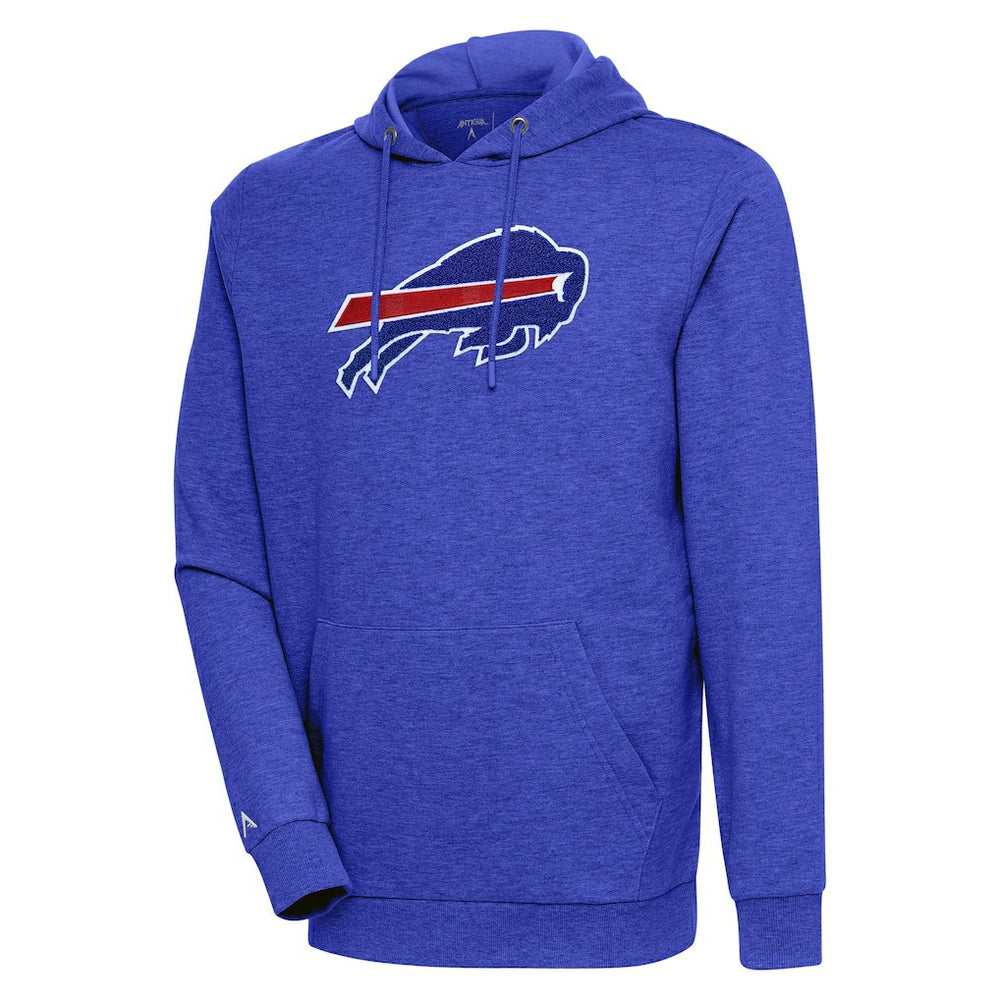 Buffalo Bills Antigua Action Chenille Pullover Hoodie - Heathered Royal - NFL