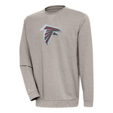 Atlanta Falcons Antigua Reward Chenille Pullover Crewneck Sweatshirt - Oatmeal - NFL