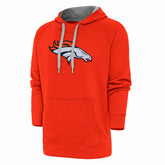 Denver Broncos Antigua Victory Chenille Pullover Hoodie - Orange - NFL