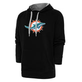 Miami Dolphins Antigua Victory Chenille Pullover Hoodie - Black - NFL