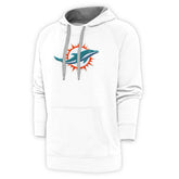 Miami Dolphins Antigua Victory Chenille Pullover Hoodie - White - NFL