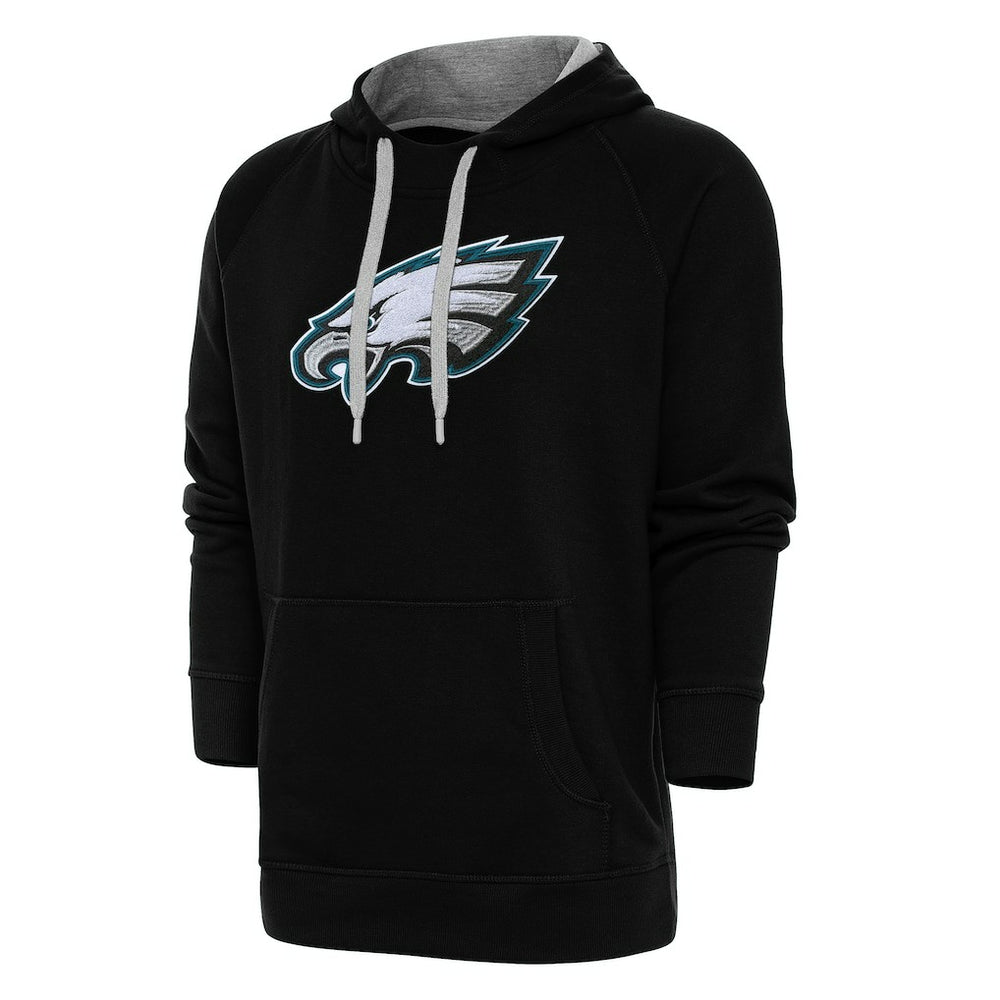 Philadelphia Eagles Antigua Victory Chenille Pullover Hoodie - Black - NFL