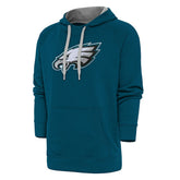 Philadelphia Eagles Antigua Victory Chenille Pullover Hoodie - Midnight Green - NFL