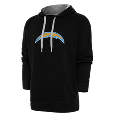 Los Angeles Chargers Antigua Victory Chenille Pullover Hoodie - Black - NFL