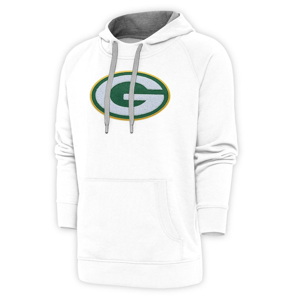 Green Bay Packers Antigua Victory Chenille Pullover Hoodie - White - NFL