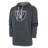 Las Vegas Raiders Antigua Victory Chenille Pullover Hoodie - Charcoal - NFL