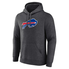 Buffalo Bills Primary Team Logo Fitted Pullover Hoodie - Charcoal - NFL