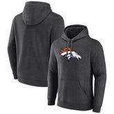 Denver Broncos Primary Team Logo Fitted Pullover Hoodie - Charcoal - NFL