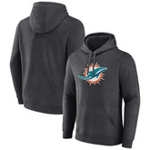 Miami Dolphins Primary Team Logo Fitted Pullover Hoodie - Charcoal - NFL