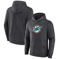 Miami Dolphins Primary Team Logo Fitted Pullover Hoodie - Charcoal - NFL