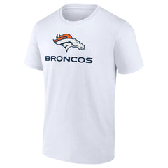 Denver Broncos Logo Team Lockup T-Shirt - White - NFL