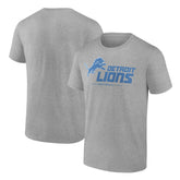 Detroit Lions Logo Team Lockup T-Shirt - Heather Gray - NFL