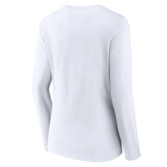 Kansas City Chiefs Women's Logo Team Lockup Long Sleeve V-Neck T-Shirt - White - NFL