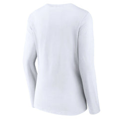 Minnesota Vikings Women's Logo Team Lockup Long Sleeve V-Neck T-Shirt - White - NFL
