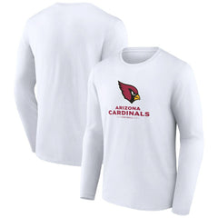 Arizona Cardinals Logo Team Lockup Long Sleeve T-Shirt - White - NFL