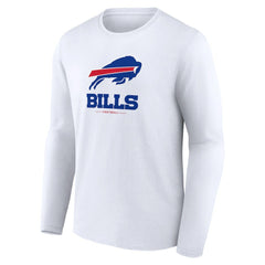 Buffalo Bills Logo Team Lockup Long Sleeve T-Shirt - White - NFL
