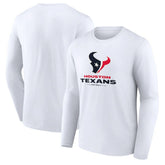 Houston Texans Logo Team Lockup Long Sleeve T-Shirt - White - NFL