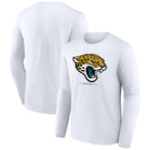Jacksonville Jaguars Logo Team Lockup Long Sleeve T-Shirt - White - NFL