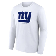 New York Giants Logo Team Lockup Long Sleeve T-Shirt - White - NFL