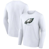 Philadelphia Eagles Logo Team Lockup Long Sleeve T-Shirt - White - NFL