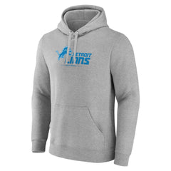Detroit Lions Primary Logo Team Lockup Fitted Pullover Hoodie - Gray - NFL